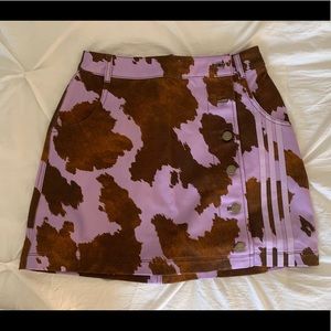 IVY PARK DENIM COW-PRINT SKIRT